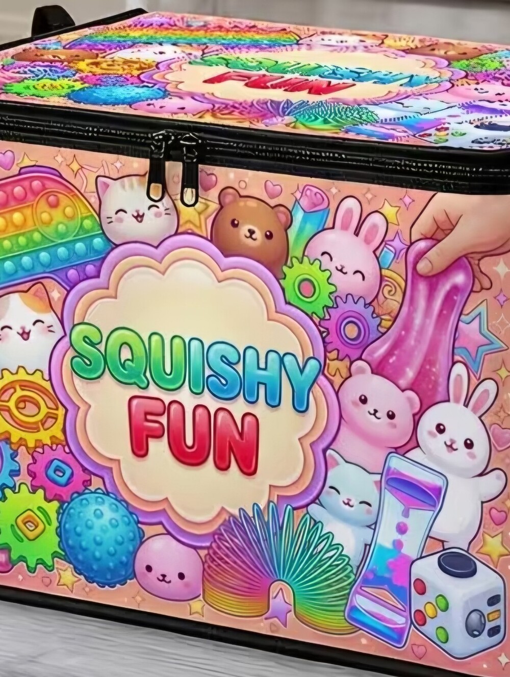 Large Squishy, NeeDoh  Storage /Carry Case - Cute Kids Toy Organizer